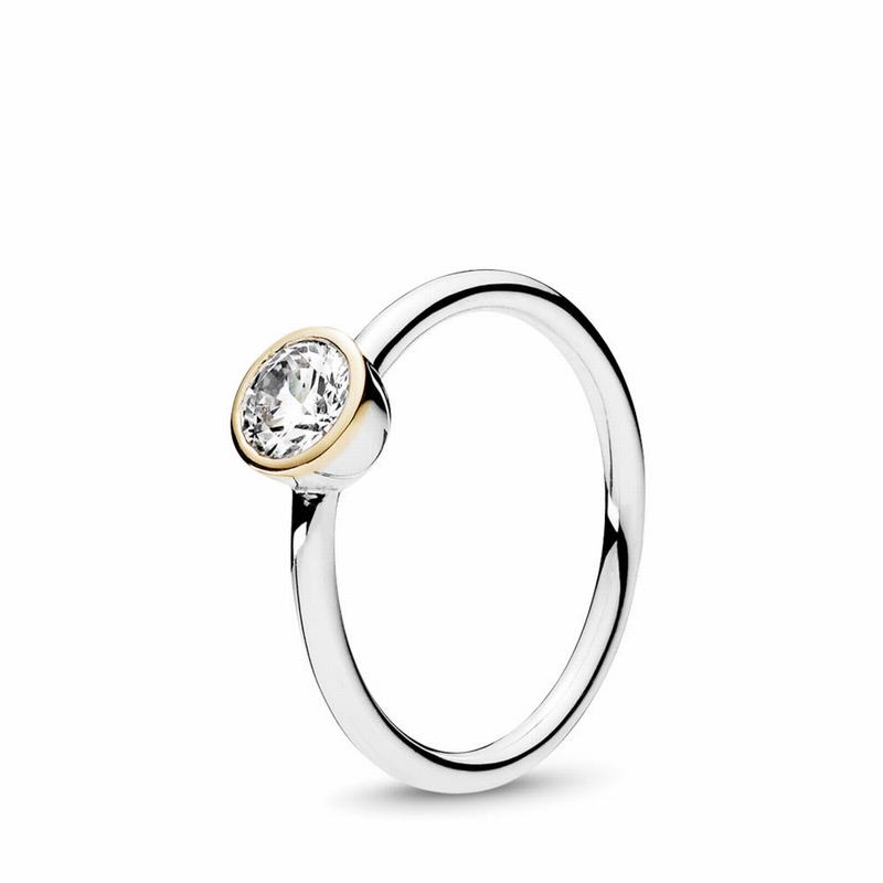 Pandora Australia Petite Circle Stackable Ring - Two Tone | XBKDMS938